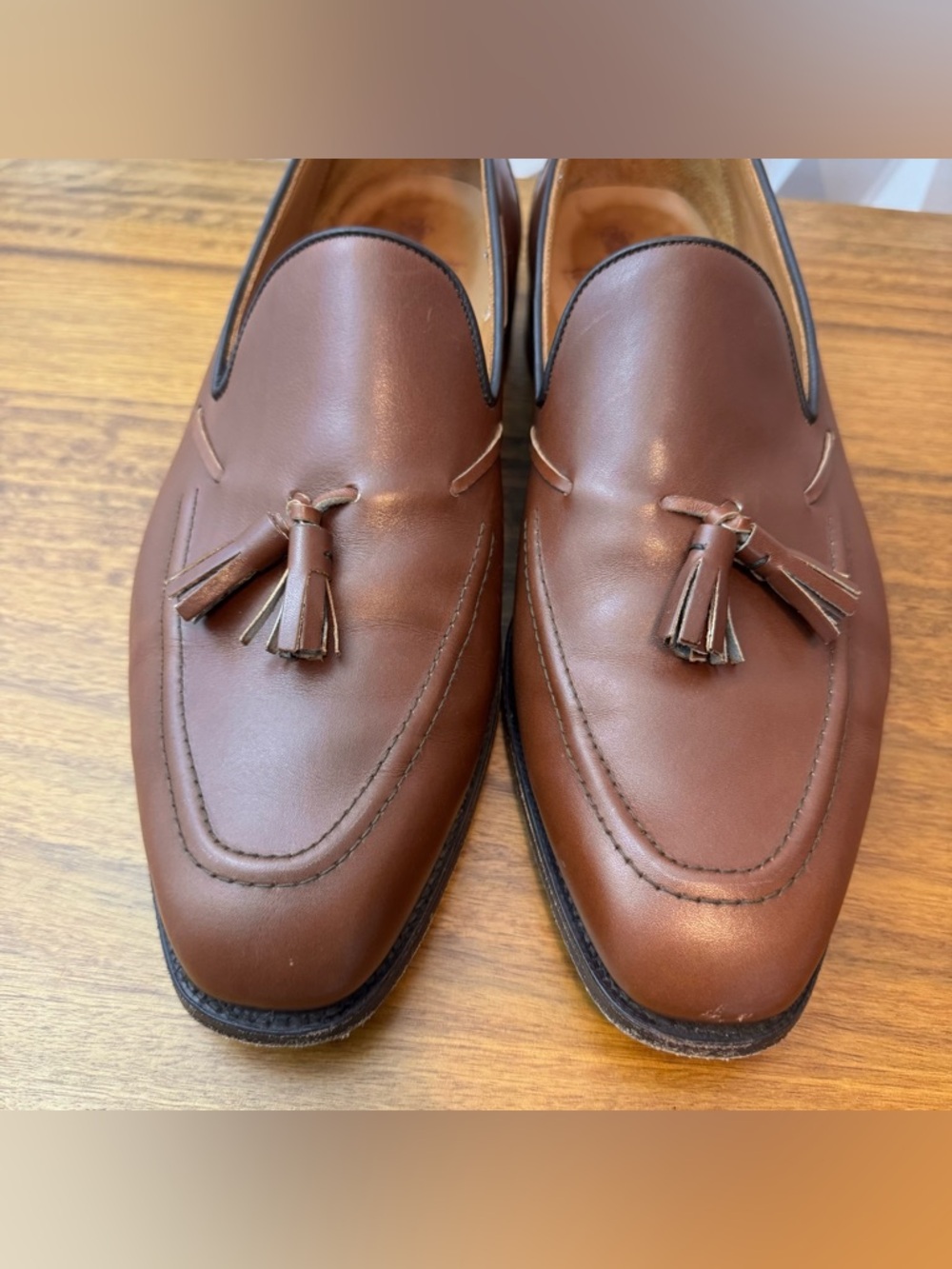 Tricker’s Men's Brown Leather Tassel Loafers Size 12.5 US - Picture 9 of 12